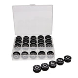 Maxbell 50Pcs Black & White Bobbins and Sewing Thread with Case for Brother Singer