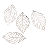 Maxbell 200 Pieces Hollow Filigree Charms Leaf Pendant Jewelery Finding DIY Crafts