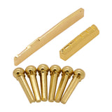 Maxbell Guitar Bridge Saddle Brass Musical Instrument Part Easy to Install Accessory Nut Saddle Pin set