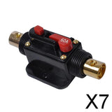 Maxbell 7x12V Car Audio AGU Fuse Holder 4-8 AWG Inline Circuit Breaker Protection 60A