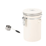 Maxbell Coffee Canister Airtight with Measuring Spoon Coffee Lovers Gifts Sealed Jug white 1.8L