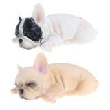 2 x Animal Model Figure Figurine Decor Sleeping French   Brown & White