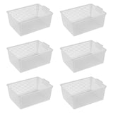 Maxbell 6 Pieces Storage Baskets Space Saving Storage Box for Office Organizing Closet Clear