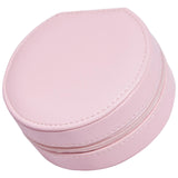 Maxbell Jewelry Storage Case Multi-Layer Round with Mirror for Necklace Gifts Girls pink