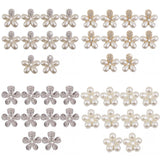 Maxbell 40pcs Rhinestone Button FlatBack Crystal Beige Pearl scrapbook Embellishment