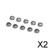 Maxbell 2x10 Pieces Single Ear Stainless Steel Hydraulic Fuel Hose Clamps 7.0mm-8.7MM