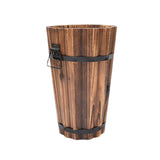 Maxbell Wooden Bucket Barrel Planter for Plants with Ergonomic Handles Patio Planter S Style B