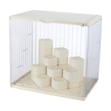 Maxbell Showcase Stackable Dustproof Figures Display Stand Storage Case Display Case beige