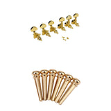 Maxbell 3L 3R Sealed Tuning Pegs Tuners Machine Heads + 6 Bridge Pin for Acoustic Guitar