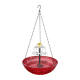 Maxbell Solar Bird Bath Large Solar Powered for Courtyard Garden Hook Patio Red