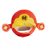 Maxbell Cute Plush Hat God of Wealth Soft Funny Headgear for Halloween Event Cosplay