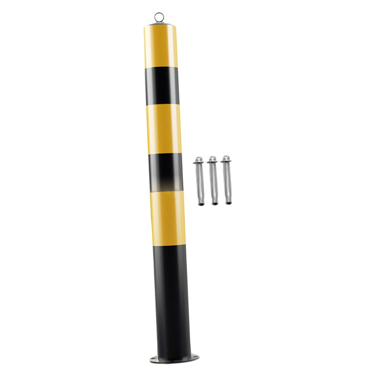 Maxbell Safe Bollard Post 30' H Metal Parking Barrier for Parking Road Intersections Top Ring