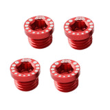 Maxbell Maxbell 4 Pieces Aluminum Alloy Bicycle Screw Bolt for V Brake Hole M10*1.25 Red