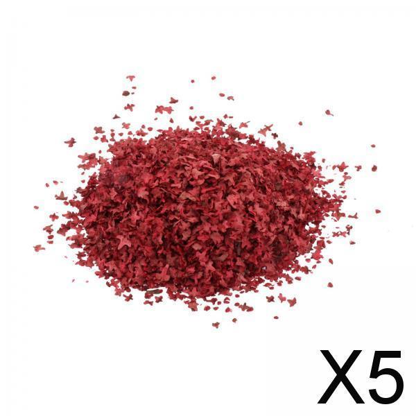 Maxbell 5xRealistic Miniature Leaves Simulation Leaves for Train DIY Mini Model Layout Red