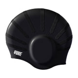 Maxbell Waterproof Swimming Hat Silicone Swim Cap for Women Men Pool Long/Short Hair Black