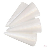 Maxbell 25x White Solid Cone Shaped Polystyrene Styrofoam for DIY Crafts Ornaments
