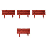 Maxbell 4 Pieces Garden Fence Edging Decorative for Landscaping Path Sidewalks Lawns Red