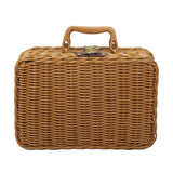 Maxbell Imitation Rattan Storage Basket Woven Suitcase for Bathroom Travel Household S