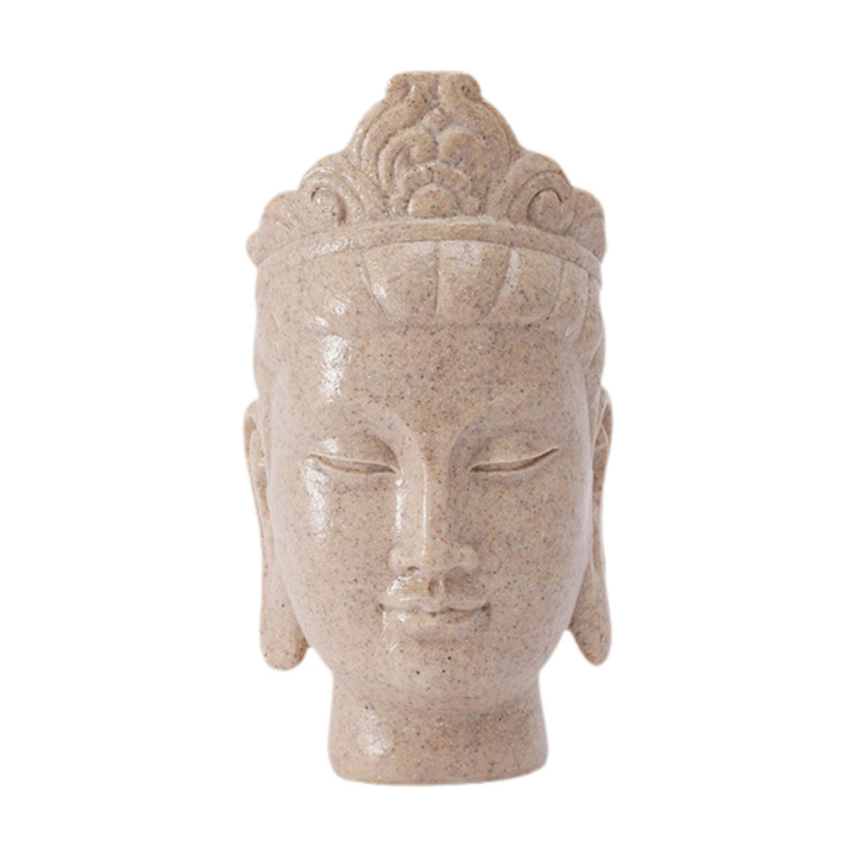 Maxbell Buddha Head Statue Gift Display Artificial Ornament for Farmhouse Patio Desk White