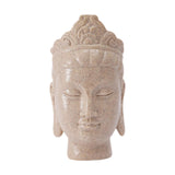 Buddha Head Statue Gift Display Artificial Ornament for Farmhouse Patio Desk White