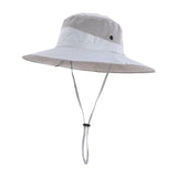 Maxbell Men Sun Hat Wide Brim Fishing Hat Accessory for Beach Multipurpose Quick Dry Light Gray