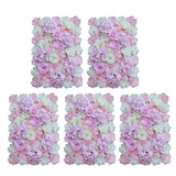 Maxbell 5 Pieces Artificial Flower Wall Panels Wedding Venue Decor Pink White