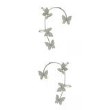 Maxbell 1 Pair Clip Earring Butterfly Ear Cuff Clip for Daily wearing Lovers Silver