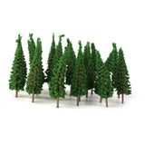 Maxbell 4xPagoda Trees Model Train Railroad Scenery 50pcs 1:100 Green