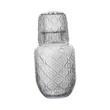 Maxbell Bedside Water Carafe and Glass Set Carved Pattern for Home Decoration Sturdy