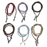 Maxbell Set of 6pcs PU Leather Sports Eyeglass Reading Spectacles Sunglasses Glasses Holder Cord Chain Red Blue Black Purple Brown Coffee - Aladdin Shoppers