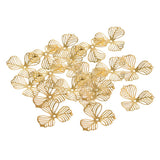 Maxbell 60pcs Metal Flower Shape Slices DIY Charms Pendant Making Accessories Golden