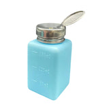 Maxbell Push Down Liquid Dispenser Empty Pumping Bottle for Nail Polish Remover Blue 180 ml