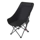 Maxbell Folding Camping Chair Comfortable Folding Lounge Chair for Park Concert Lawn Black
