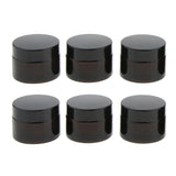 Maxbell Maxbell 6 Pcs Refillable Cosmetic Containers Round Glass Jars Face Cream Lotion  20g