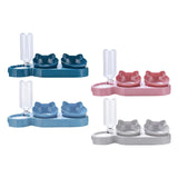 Maxbell Triple Cats Bowls Feeder Small Medium Large Cat Dog Feeding Dishes Deep Blue