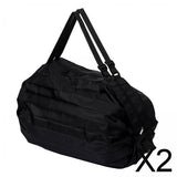 Maxbell 2xMultipurpose Reusable Shopping Bag Waterproof Beach Grocery Storage Tote Black