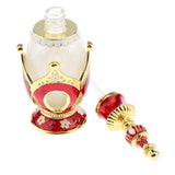 Maxbell Maxbell Vintage Crown Pattern Empty Glass Refillable Perfume Bottle Container Red Gold