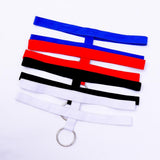 Maxbell Men's Sexy Underwear Elastic 2 Belts Silver Ring Thongs Briefs Royal Blue - Aladdin Shoppers