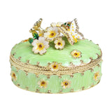 Maxbell Jewelry Box Alloy Tabletop Creative Treasure Case Decorative Box Trinket Box Green