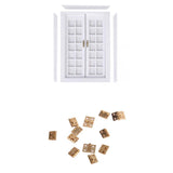Maxbell 1/12 Dollhouse Miniature Exterior Wooden French Door + 12 Cabinet Closet Hinges