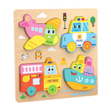 Maxbell Cute Baby Puzzles Activity Toys with 4 Patterns for Boys Girls Baby Ages 3-5 Traffic