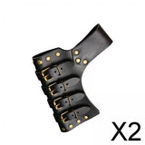 Maxbell 2xMedieval Sword Frog with Adjustable Buckle Cosplay Leather Sword Sheath Belt Black