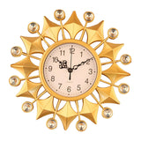 Maxbell Wall Hanging Clock Sparkling Bling Creative Mute for Home Living Room Office Style E