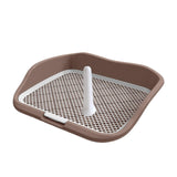 Portable Mesh Dog Training Toilet Litter Box Small Dog Urinal with Fence Brown - Aladdin Shoppers
