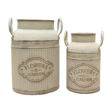 Maxbell 2x Flower Rustic Jug Milk Jug Vase for Kitchen Living Room Table Centerpiece