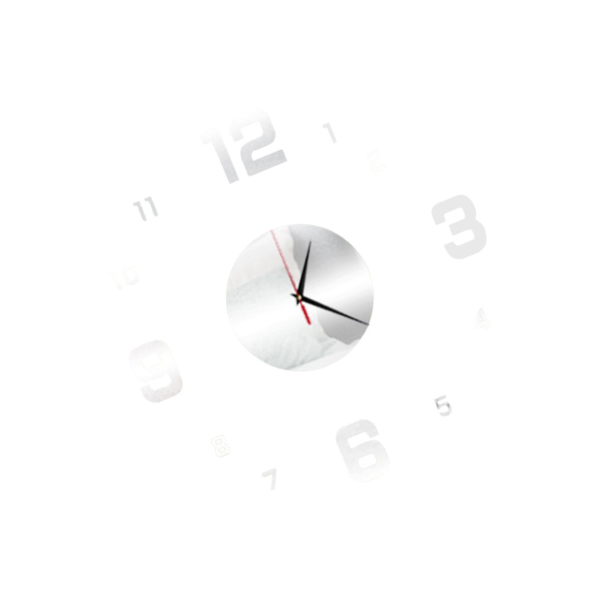 Maxbell Maxbell Mirror Wall Clock Silent Non Ticking Frameless for Kitchen Classroom Bedroom Argent
