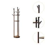 Maxbell Rotating Coat Rack Creative Vertical Clothes Holder Sturdy Coat Hanger Stand Coffee
