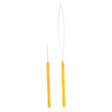 Maxbell Loop Needle Threader Wire Pulling Hook Weaving Dreadlock Crochet Needle Set Yellow