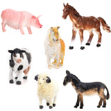 Maxbell Maxbell Kids Toy 6 pcs Farm Animal Model Set Pig Dog Cow Sheep Horse Donkey