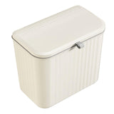 Maxbell Maxbell Hanging Trash Can with Lid Dustbin Garbage Can for Living Room Bedroom Study 8L cream